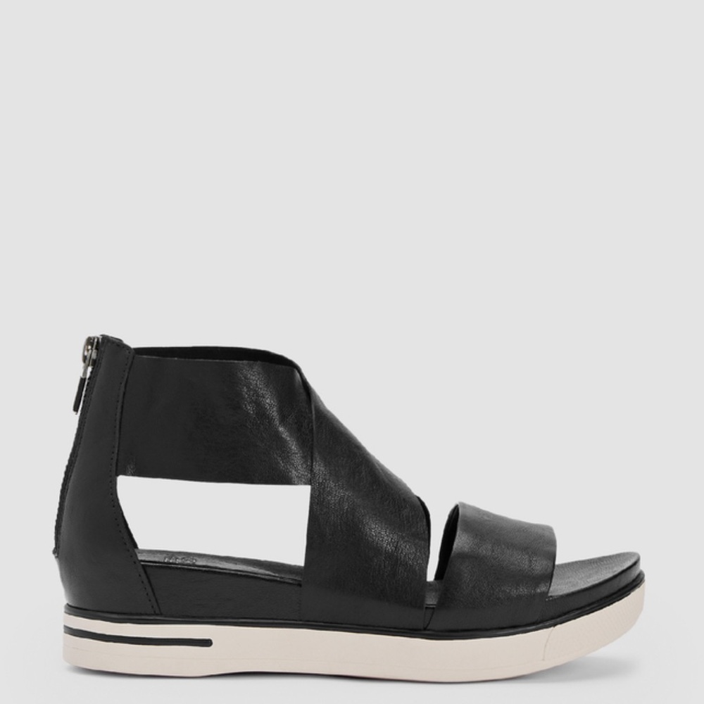 Sport Tumbled Leather Sneaker Sandal, Black, Size 9